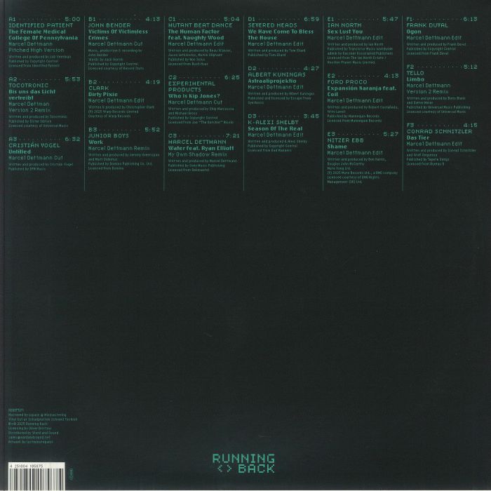 Marcel Dettmann - Running Back Mastermix: Marcel Dettmann Edits+Cuts (3x12")