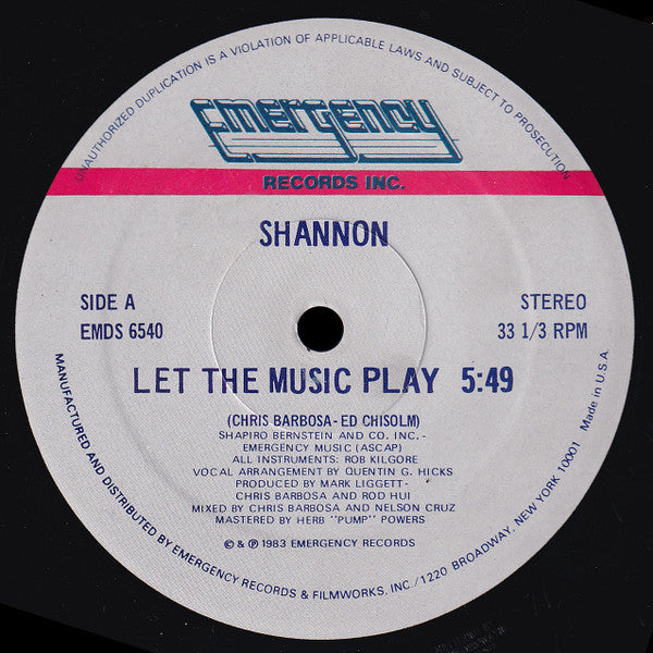 Shannon - Let The Music Play