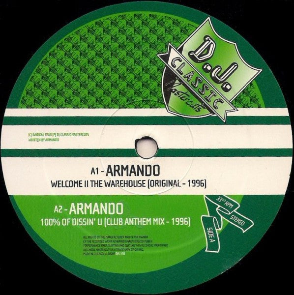 Armando / Dub Poets - Welcome II The Warehouse / 100% Of Dissin' U / Blak & Whit
