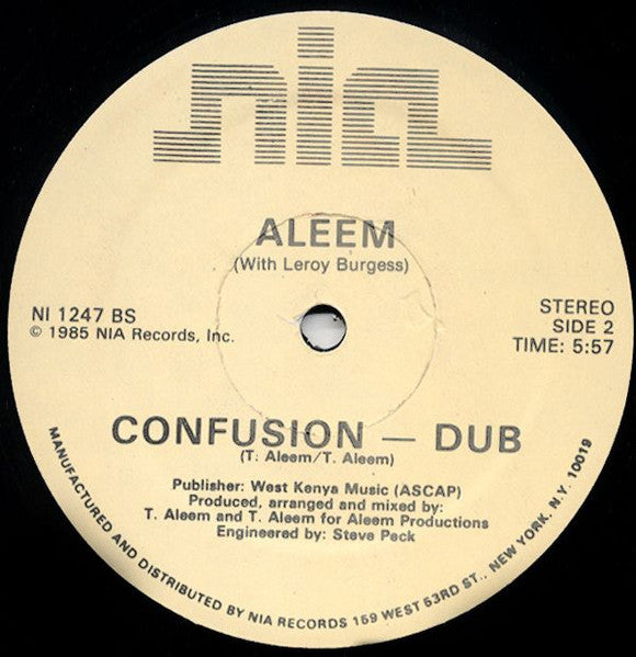 Aleem With Leroy Burgess - Confusion