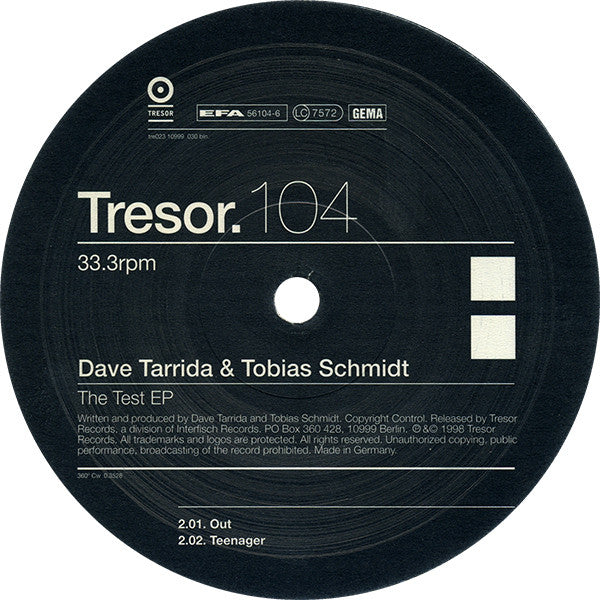 Dave Tarrida & Tobias Schmidt - The Test EP